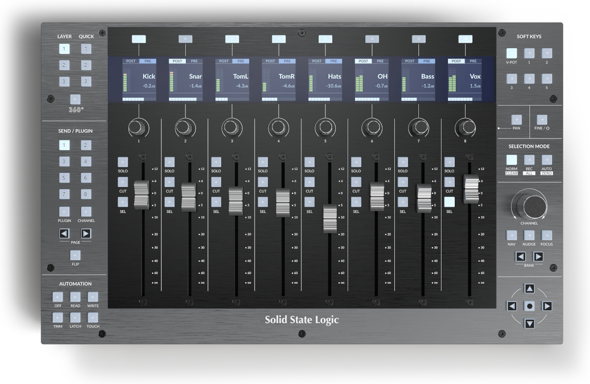 Tahkisoleku loogikaga DAW kontroller SSL UF8