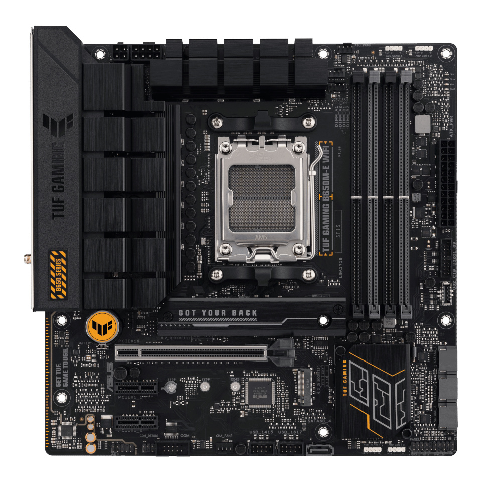 Asus emaplaat TUF GAMING B650M-E WIFI (AMD,AM5,DDR5,mATX)