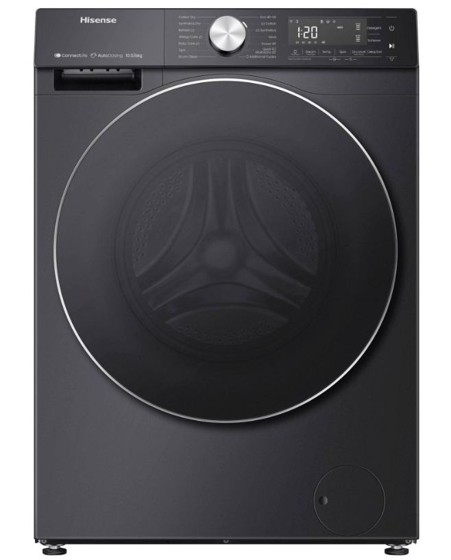 Hisense kuivatiga pesumasin WD5S1045BB Washer-Dryer Combo, 10,5kg/6kg, 1400 p/min, must