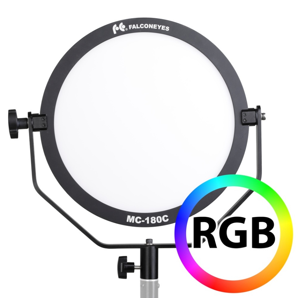 Falcon Eyes stuudiovalgus RGB LED LampmC-180C