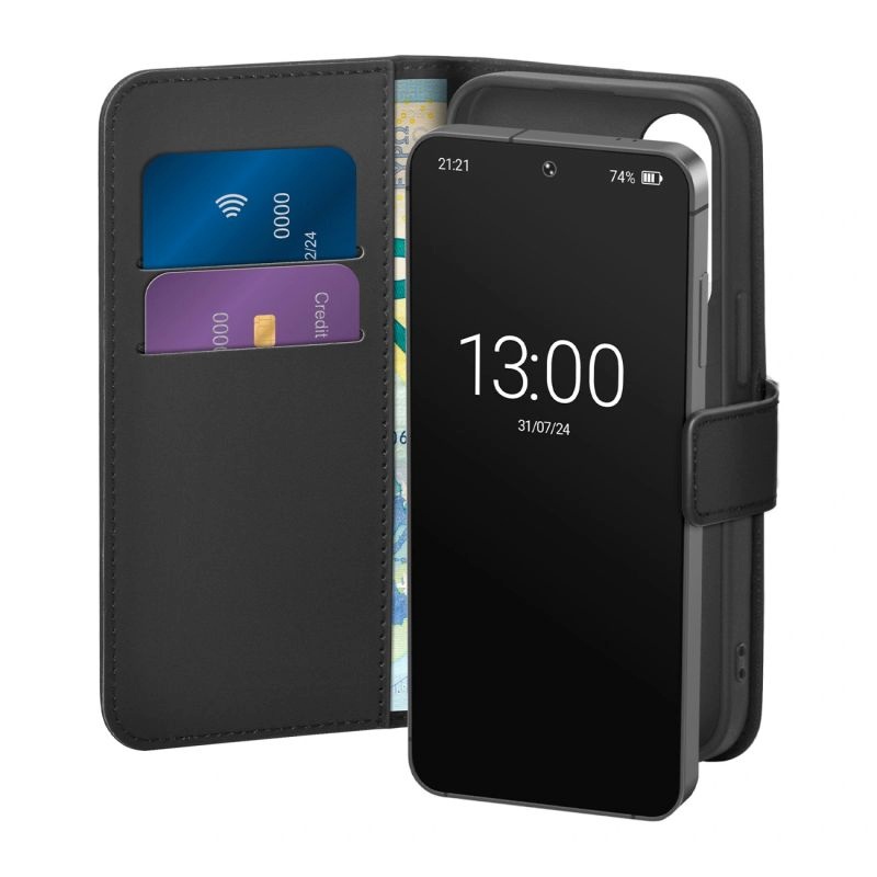 Puro Eco Leather Case for Samsung Galaxy S26 with Wallet - Black