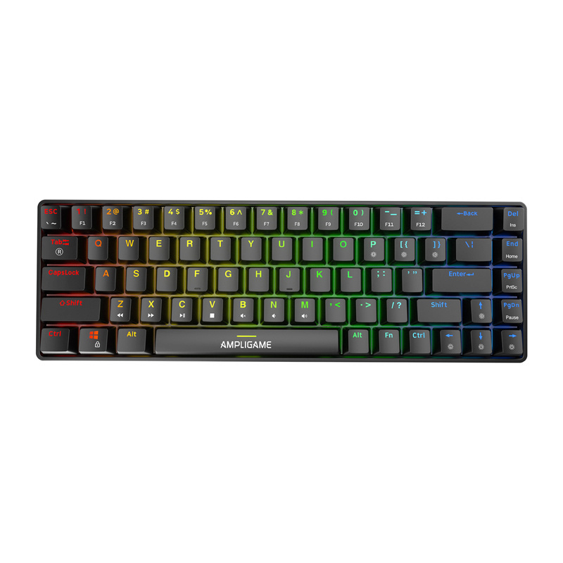 Fifine klaviatuur GK1 mechancial keyboard ,65% RGB (must)