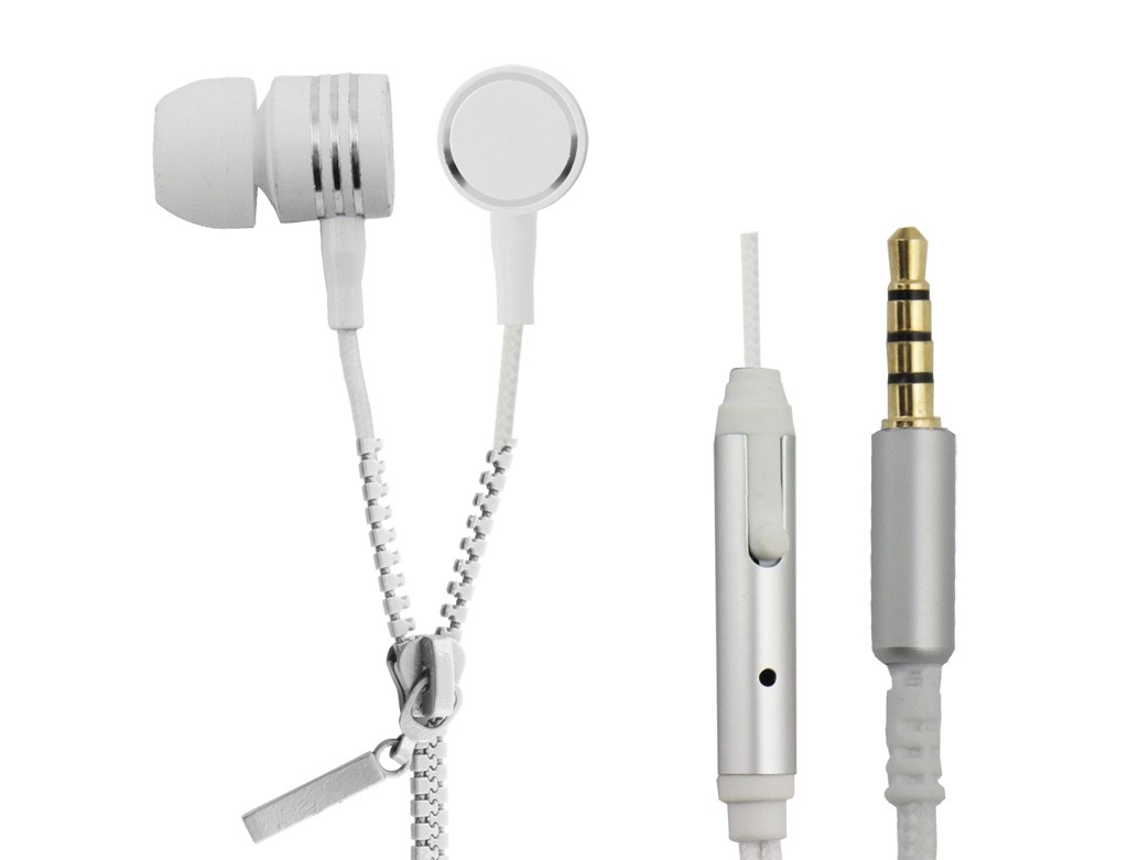 Esperanza kõrvaklapid Earphones ZIPPER with microphone valge