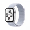 Apple Watch SE (2024) 40mm GPS 3. Gen Silver Aluminum Case with Blue Cloud Sport Loop, hõbedane/sinine