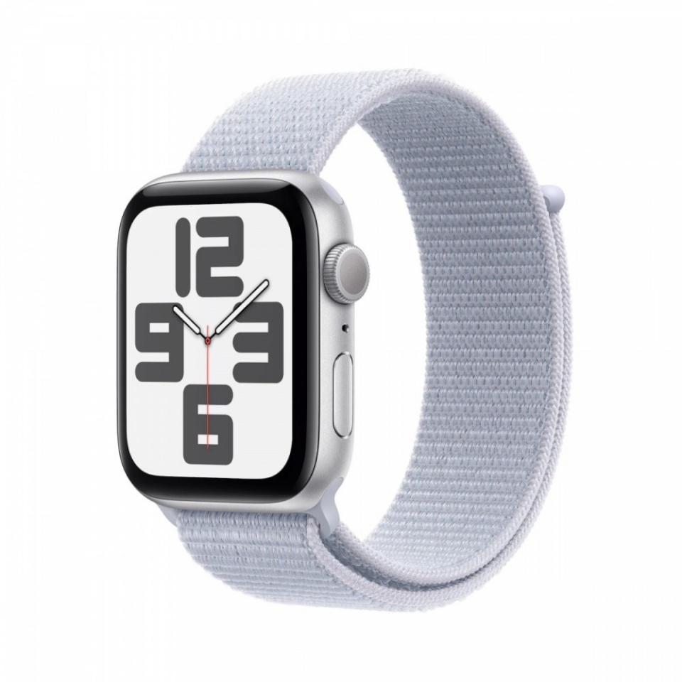 Apple Watch SE (2024) 40mm GPS 3. Gen Silver Aluminum Case with Blue Cloud Sport Loop, hõbedane/sinine
