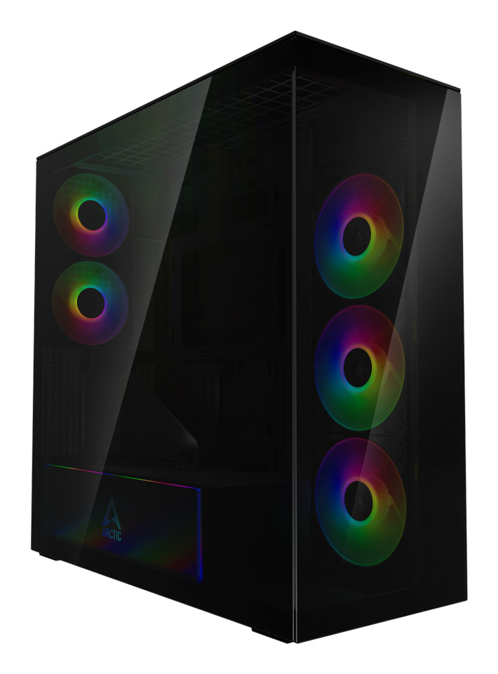 Arctic korpus Xtender VG (must (matt), Tempered Glass x 2 (getönt))