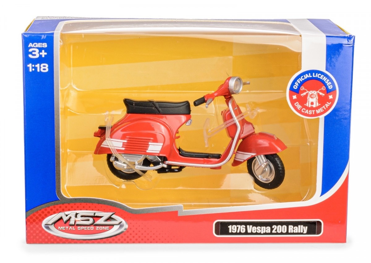 Daffi M-322 mänguauto MSZ 1:18 1976 Vespa 200 Rally punane