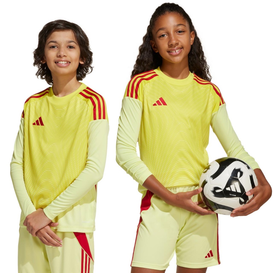 Adidas Teamwear T-särk Bramkarska lastele Tiro 25 Competition Long Sleeve Jersey kollane-punane KJN2020 suurus 164cm
