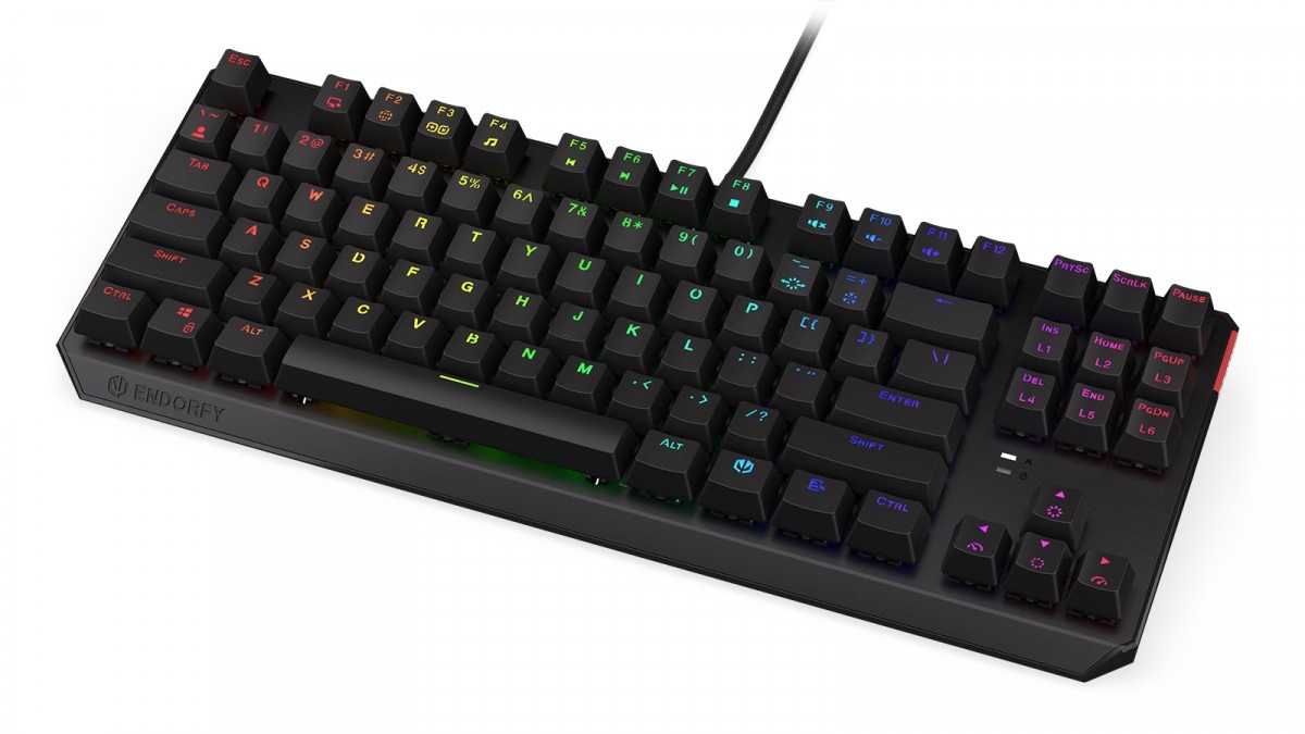 Endorfy klaviatuur Keyboard Thock TKL Kailh, BL RGB, must