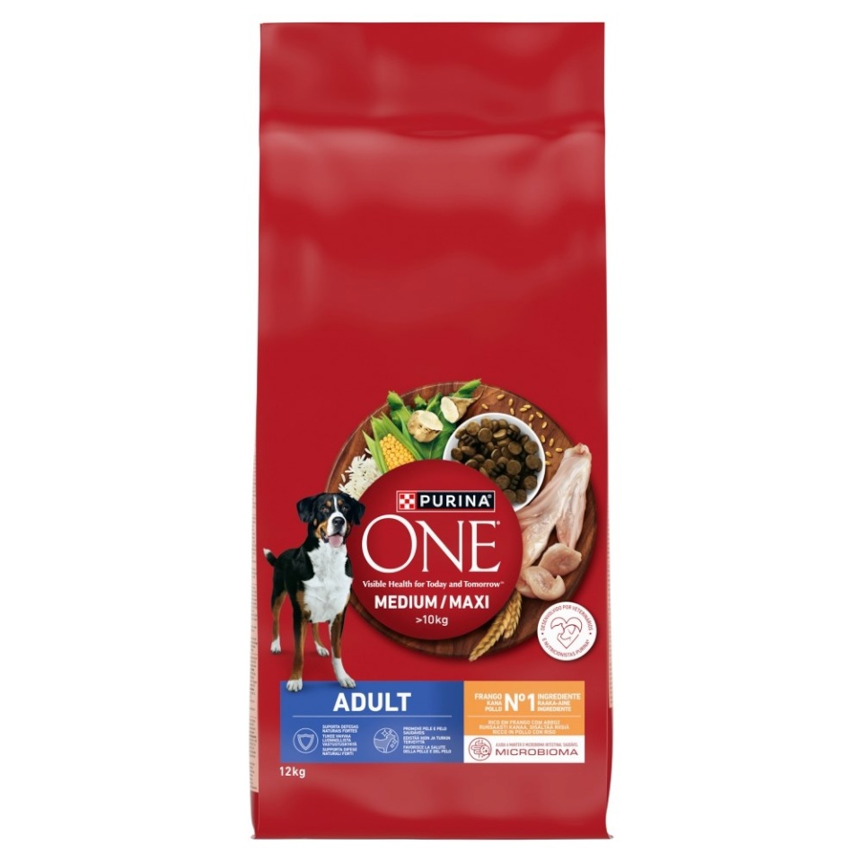 Purina Nestle kuivtoit koerale One Adult Medium/Maxi Rich in Chicken with Rice, 12kg