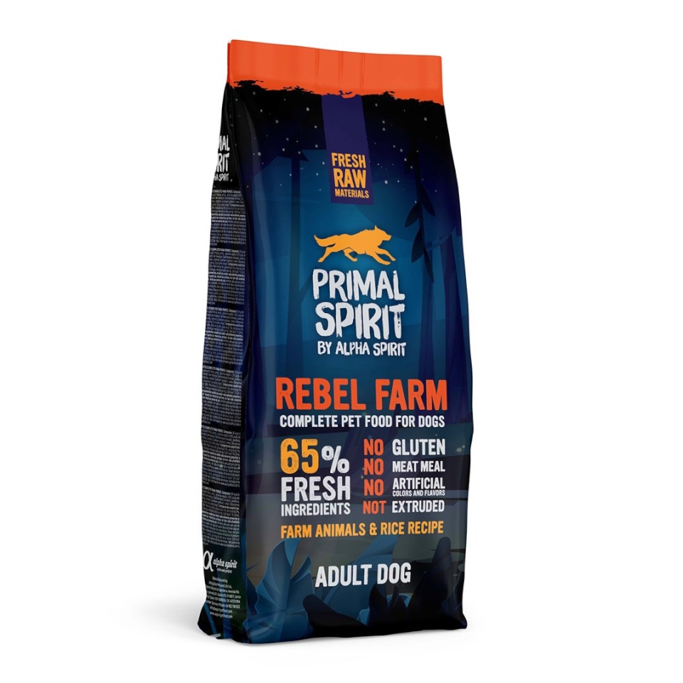 Alpha Spirit kuivtoit koerale PRIMAL SPIRIT by 65% Rebel Farm - 12kg