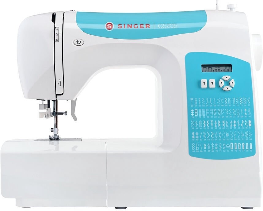 Singer õmblusmasin C5205-TQ Number of stitches 80, Number of buttonholes 1, valge/Turquoise