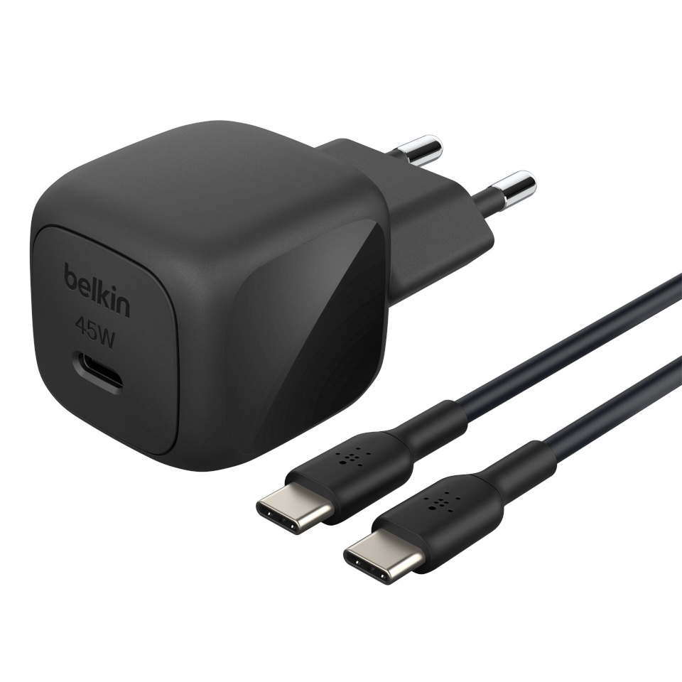 Belkin laadija BOOST Charge USB-C 45W PD PPS+USB-C Kab.sw.WCA013kq1MBK-B6