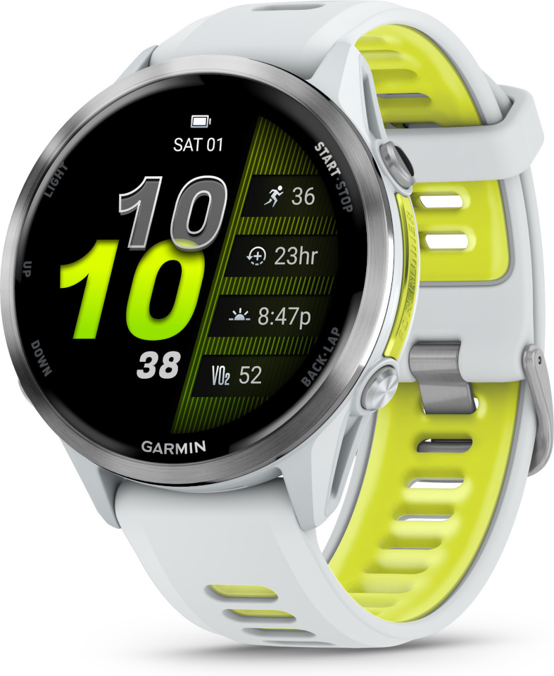 Garmin Forerunner 970 GPS-jooksu nutikell, Whitestone / Amp Yellow