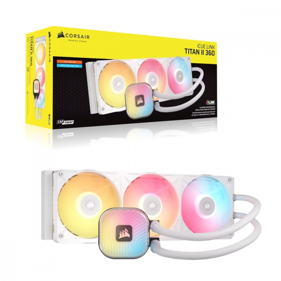 Corsair jahutus CPU Cooler iCUE LINK TITAN II 360RX RGB 360mm valge
