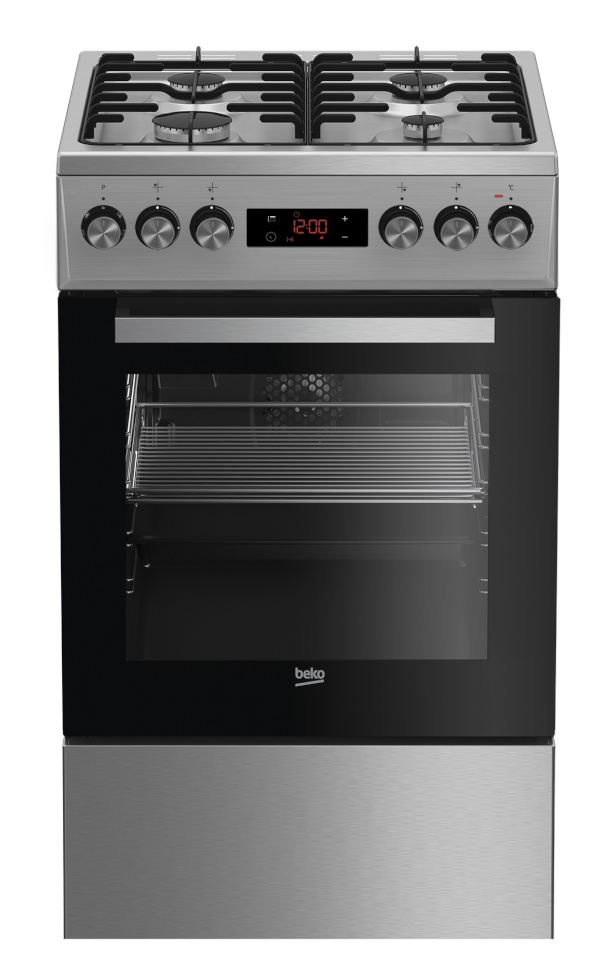 Beko gaasipliit elektriahjuga FSE52320DXD Gas Cooker, roostevaba teras