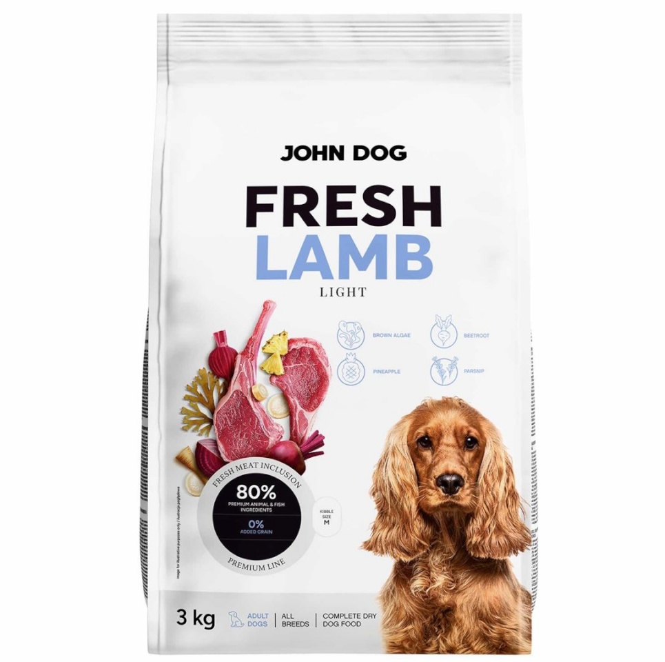 John Dog kuivtoit koerale Fresh Lamb, 3kg