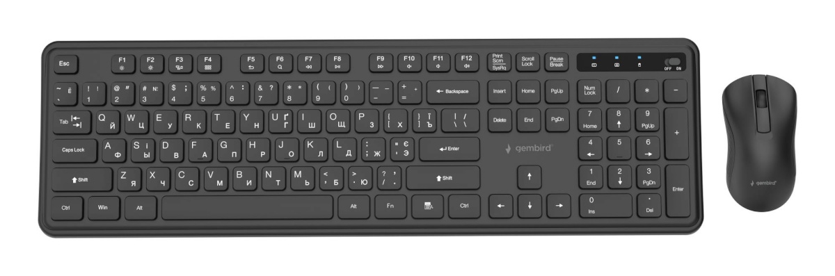 Gembird klaviatuur + hiir Wireless Cyrillic bk Kbs-wps-01-cyrl