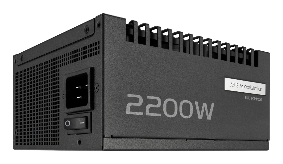 Asus toiteplokk ASUS-PRO-WS-2200P (must, 2x 12 Pin High Power GPU, 4x PCIe, Kabelmanagement, 2200 Watt)