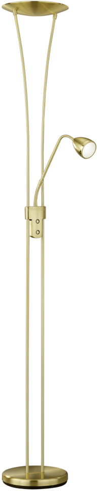 Trio põrandalamp Arizona LED 20 W+5 W matt messing