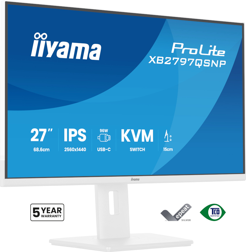 iiyama monitor 68.6cm (27") XB2797QSNP-W1 16:9 HDMI+DP+USB-C+KVM