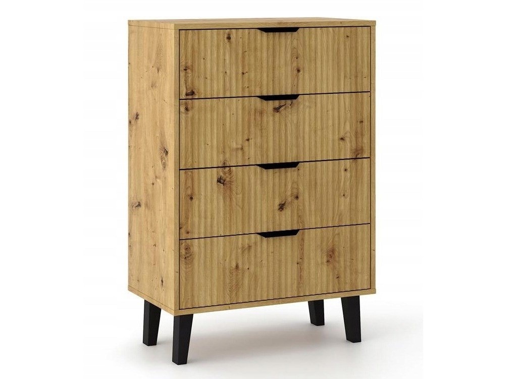 Top E Shop kummut SCANDI 4S SLIM OAK ARTISAN CHEST OF DRAWERS