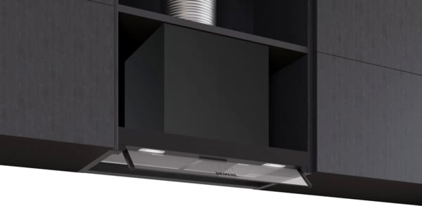 Siemensi integreeritud õhupuhasti LJ65BCC60 iQ300 ülemisse kappi integreeritav, 60 cm, klaas, matt must