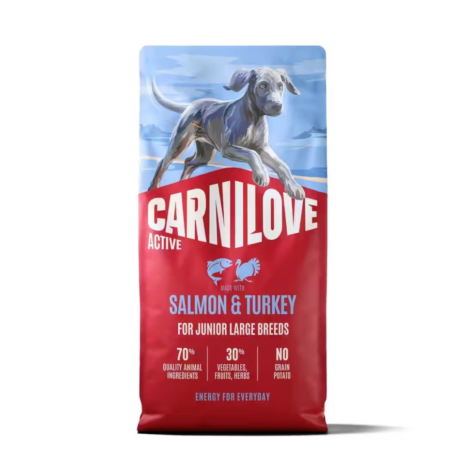 Carnilove kuivtoit koerale Active Junior Salmon & Turkey Large, 12kg
