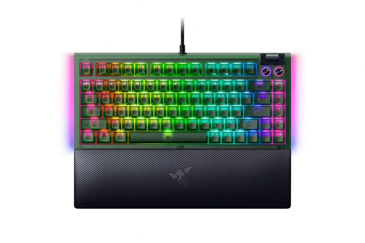 Razer klaviatuur BlackWidow V4 75% | Mechanical Gaming keyboard | Wired | US | Phantom roheline Edition | Mechanical Switches (Tactile)