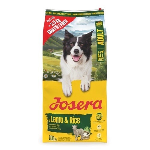 Josera kuivtoit koerale Adult Mono Lamb & Rice, 12,5kg + 2,5kg