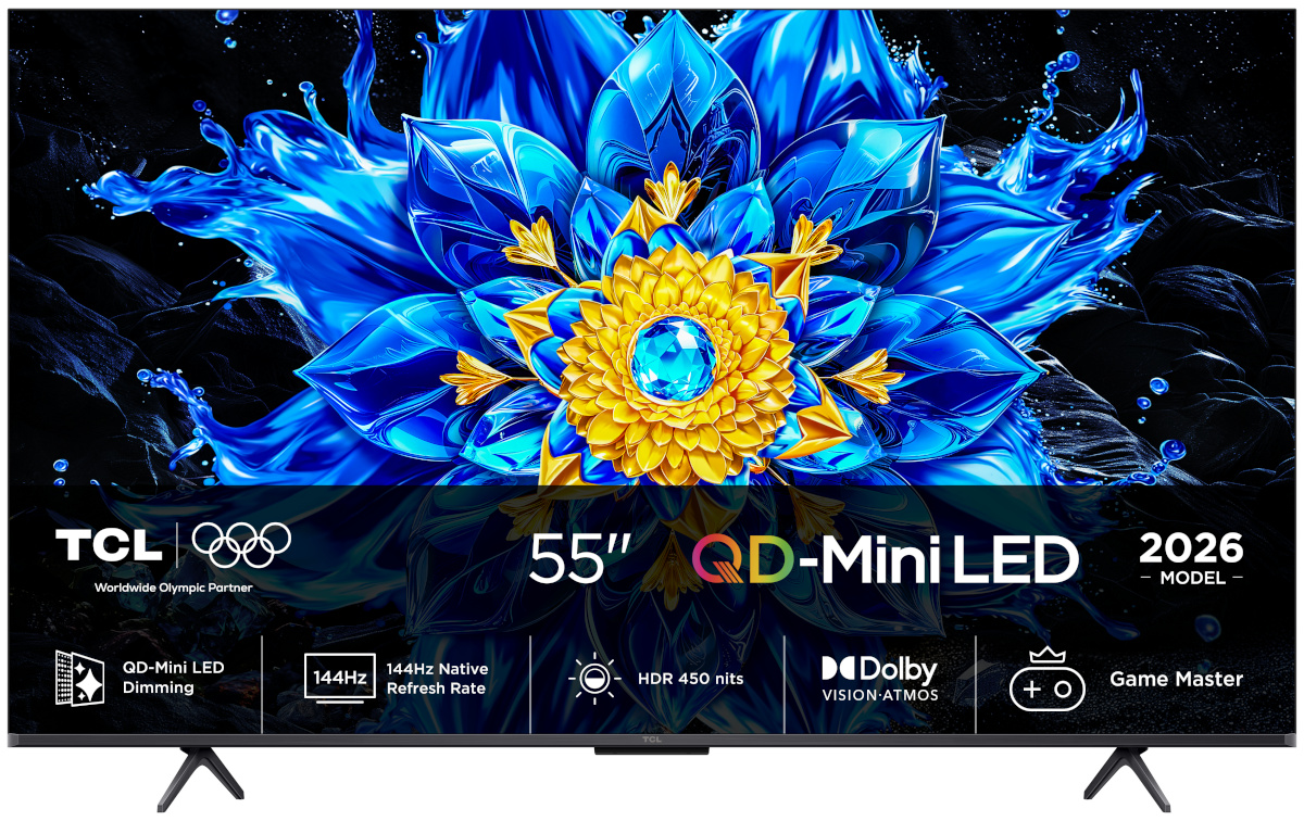 TCL televiisor P8L 55P8L TV 139.7 cm (55") 4K Ultra HD Smart TV Wi-Fi must 450 cd/m²