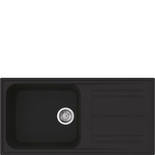 SMEG valamu LZ150A2, 100cm, RIGAE, pealt paigaldatav, käsitsi, graniit, must