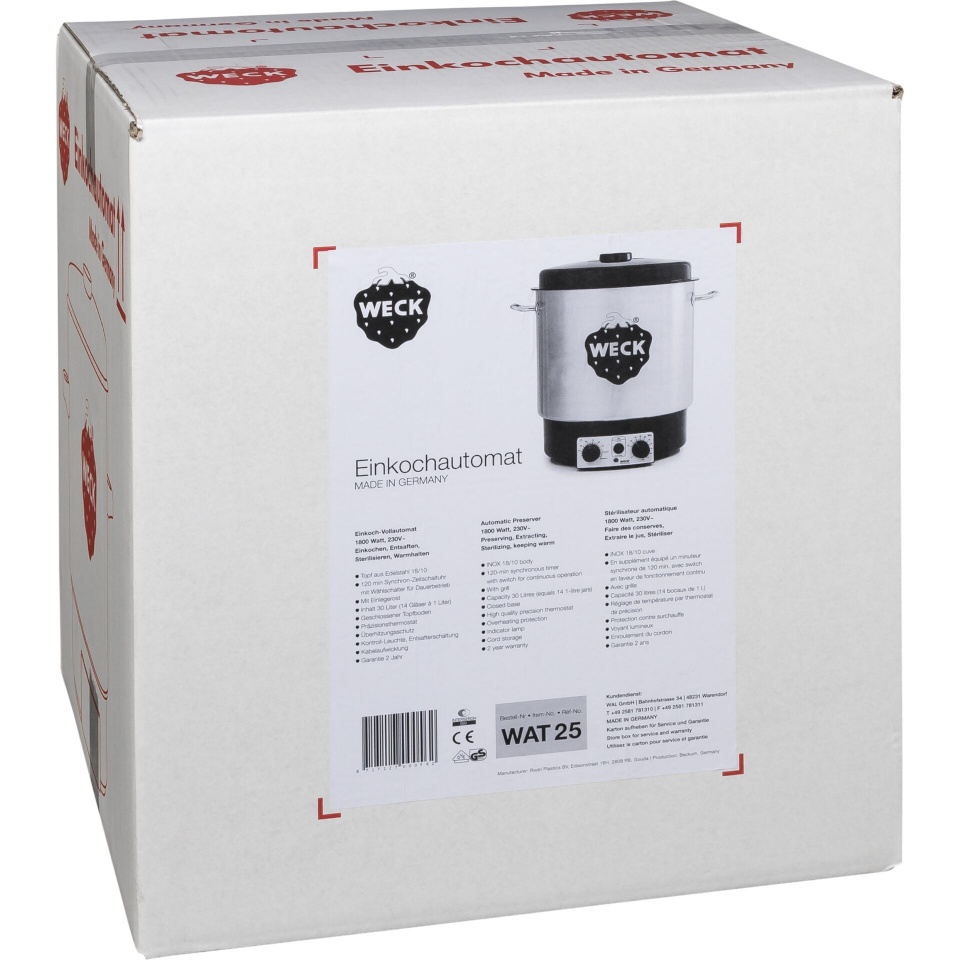 Weck pastöriseerija Preserving Cooker Stainless Steel with Clock, hõbedane/must