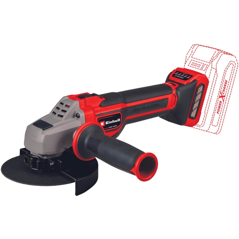 Einhell nurklihvija 4431155 Professional Cordless Angle Grinder TP-AG 18/125 CE Q Li - Solo, 18V, punane/must