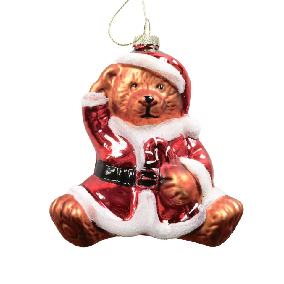 H4Y jõuluehe Joy Bear Santa, 10,5cm, klaas
