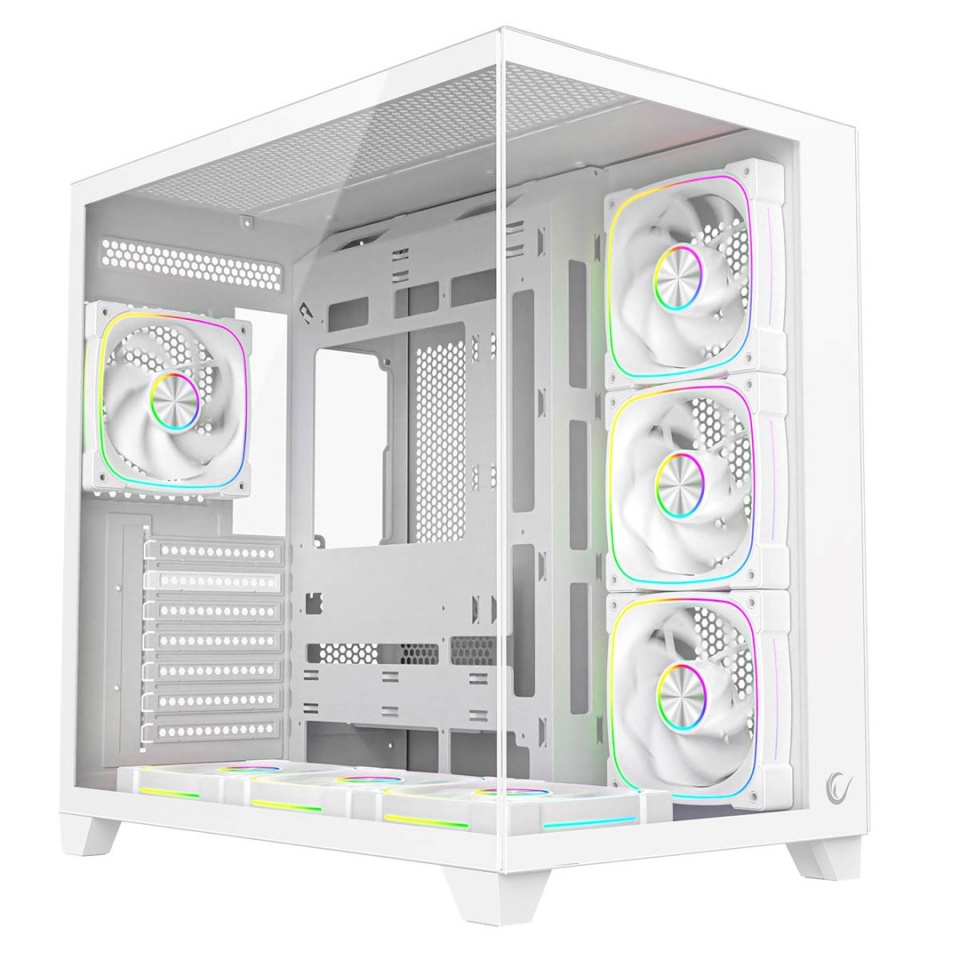 Rampage PC CASE WITH TEMPERED GLASS valge