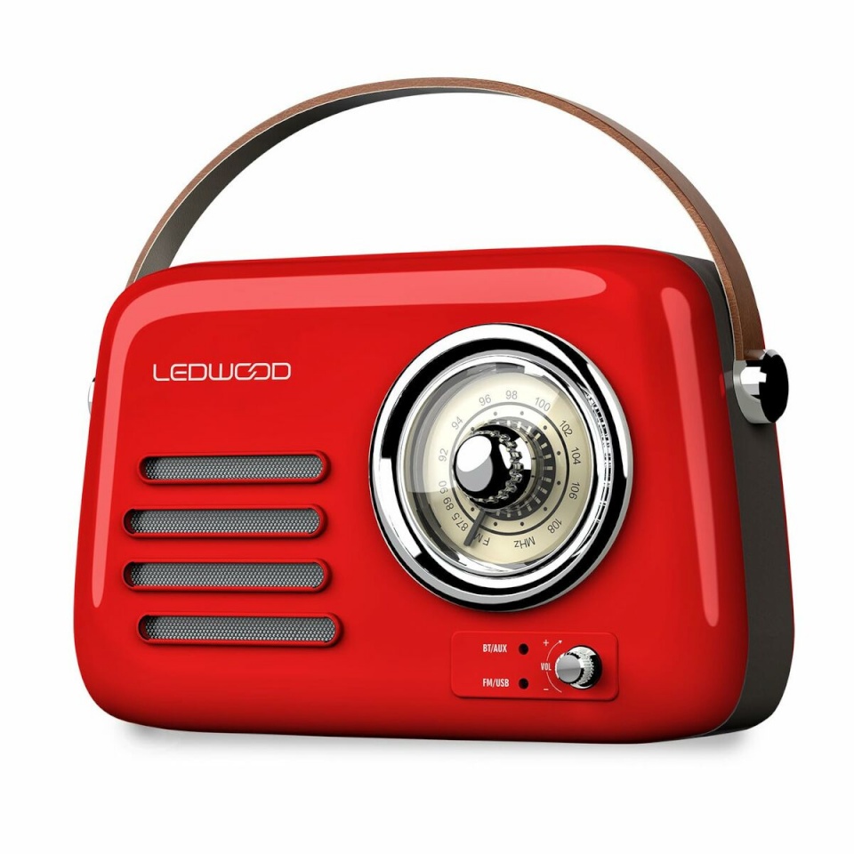 Ledwood transistorraadio ALMA RED punane 30 W