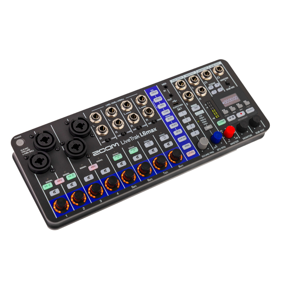 Zoom helisalvesti LiveTrak L-6max must digitaalne mikserpult
