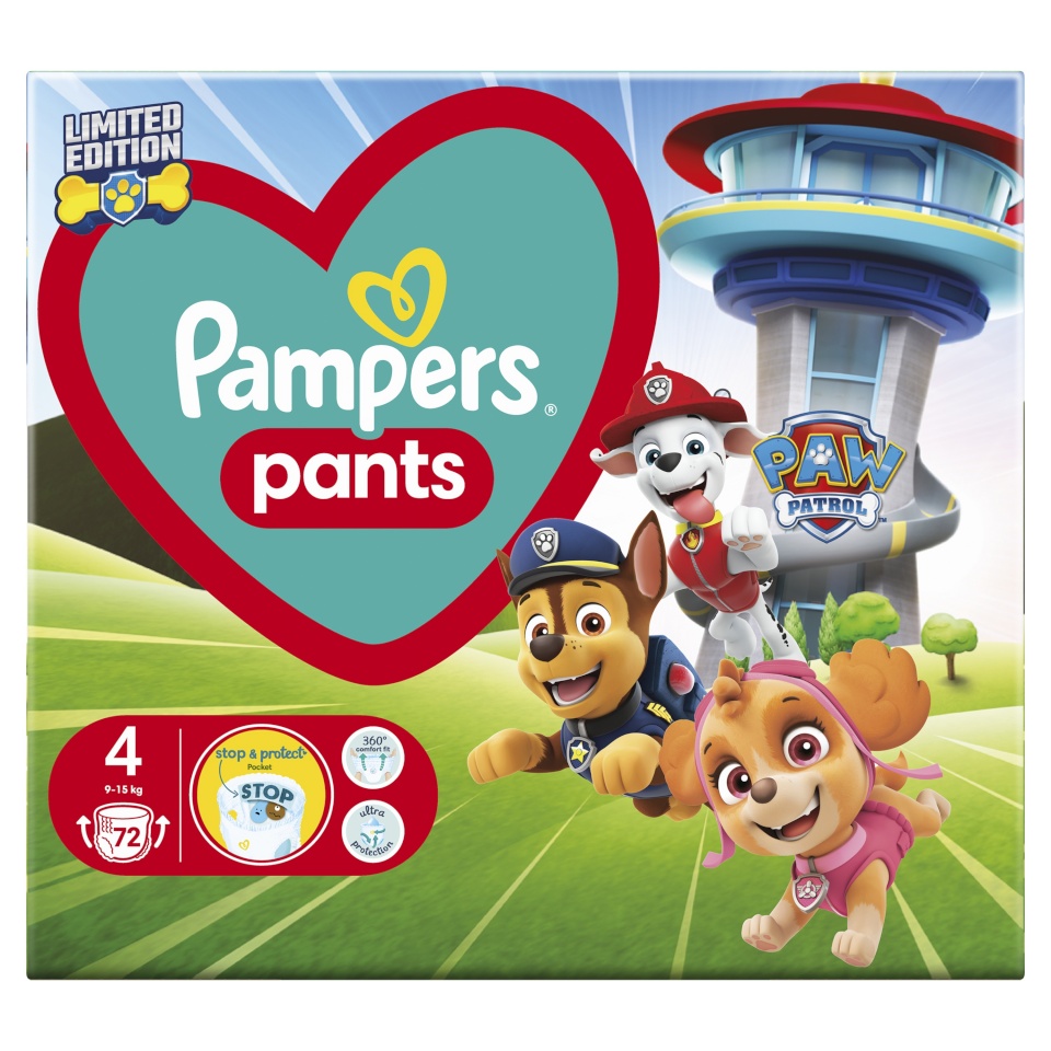 Pampers mähkmed Pants Paw Patrol Püksmähkmed, suurus 4, 72 tk