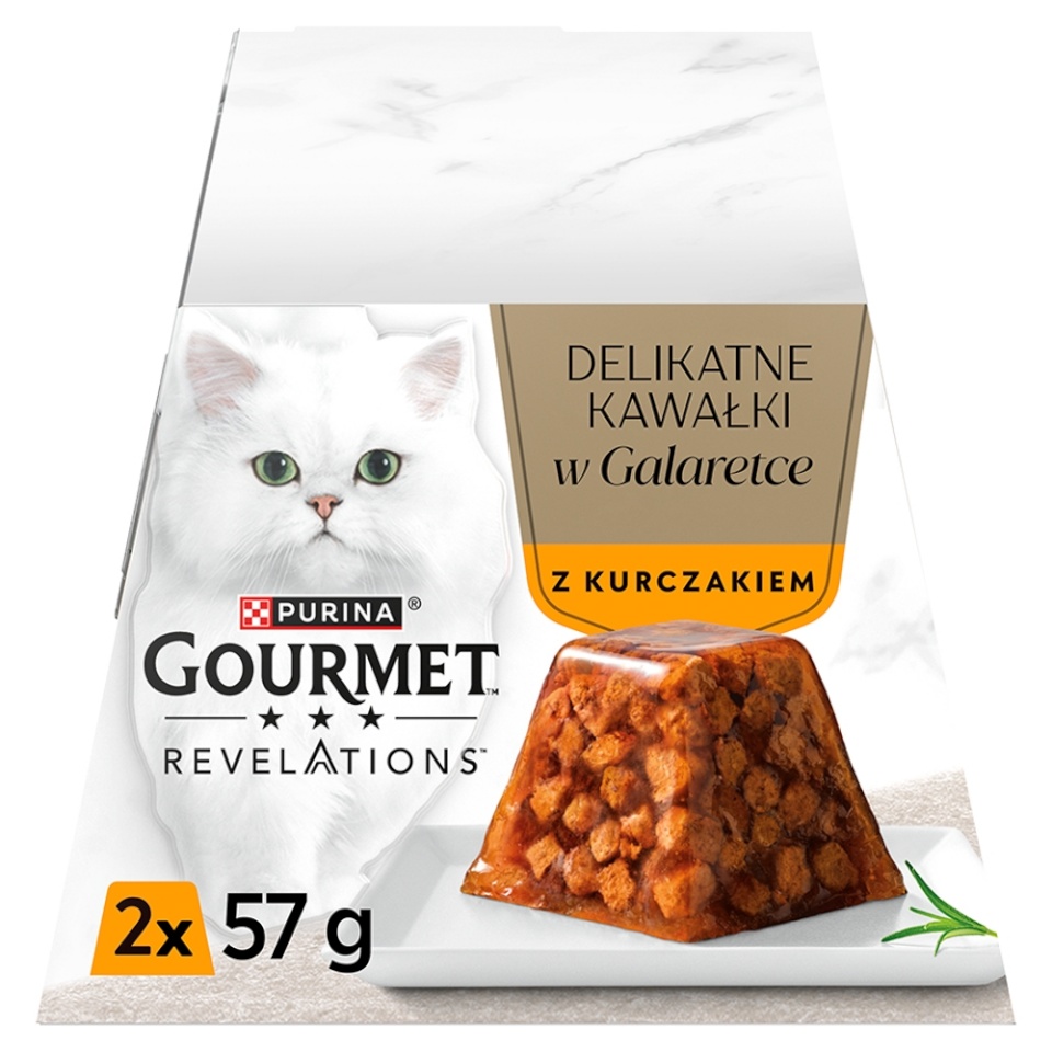 Purina Nestle kassitoit Gourmet Revelations Chunks in Jelly with Chicken, 2x57g