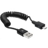 Delock kaabel USB 2.0 AM-BM Micro coiled 20-60cm