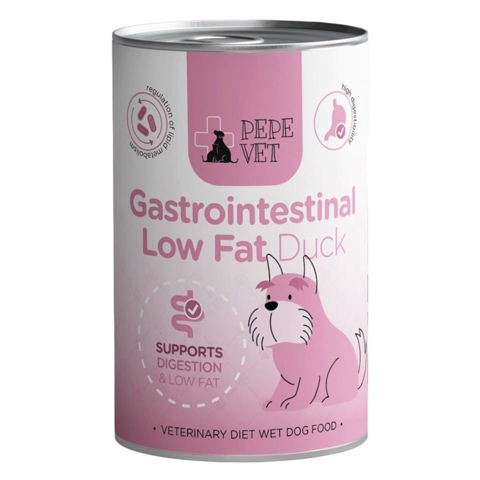 Paka Zwierzaka koeratoit Pepe Vet Gastrointestinal Low Fat Duck, 400g