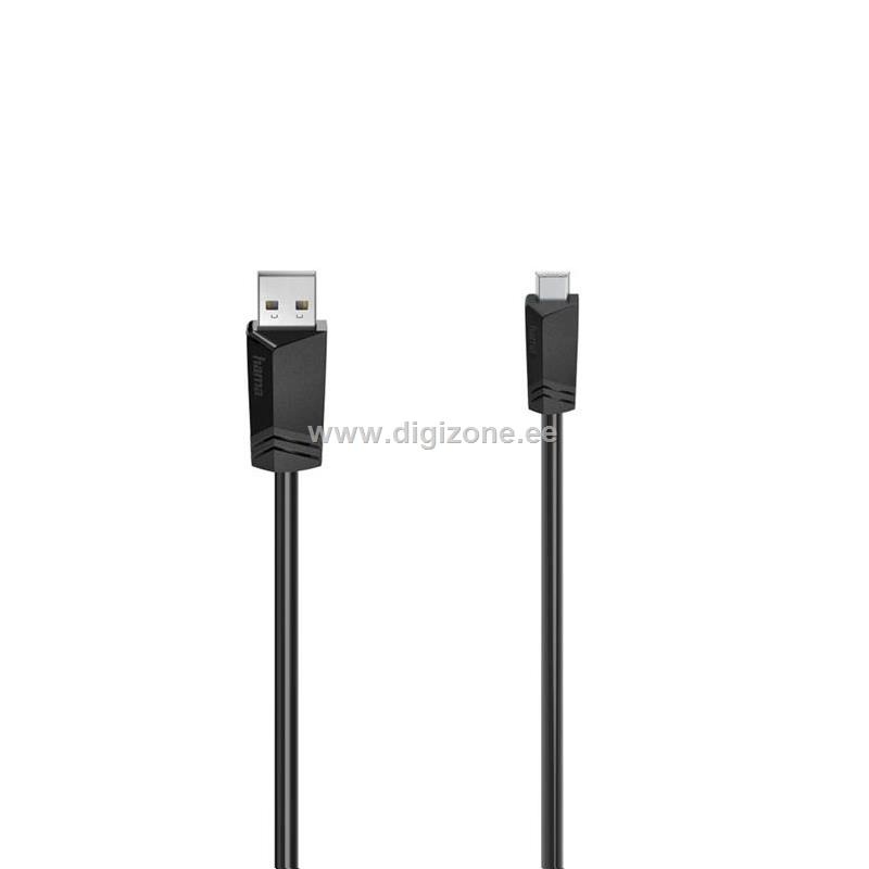 Hama kaabel USB-A/Mini-USB Cable, 1,5m, must