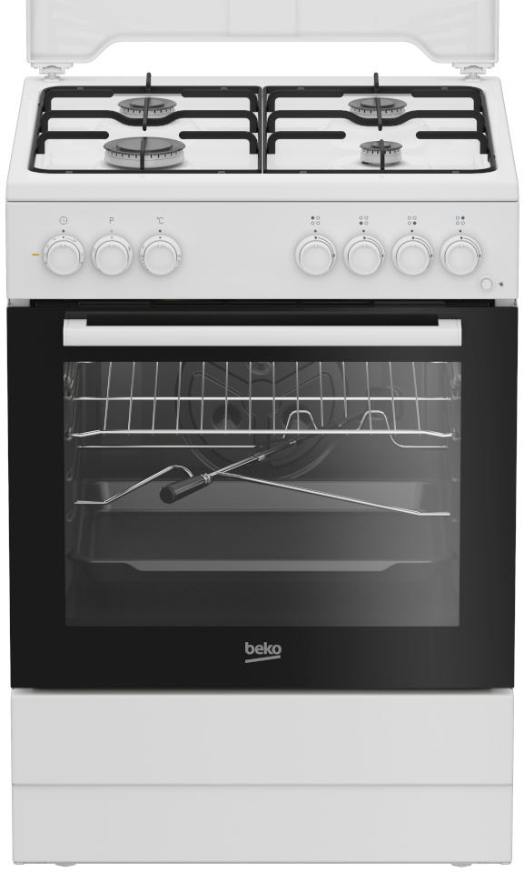 Beko gaasipliit elektriahjuga FBST62110DW Gas Cooker, 60cm, valge