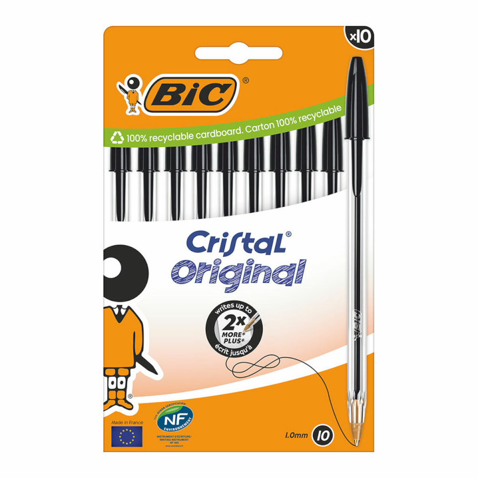 Bic pastapliiats Cristal must 10tk