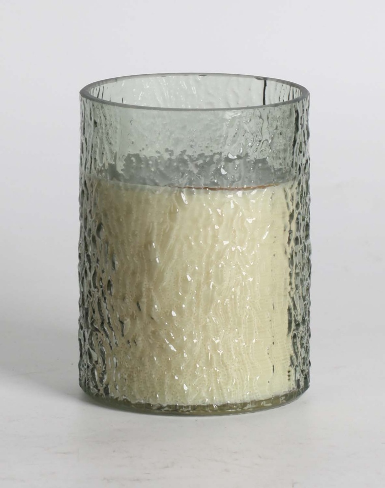 H4Y lõhnaküünal klaasis Nature Green, Evergreen, 13cm, valge