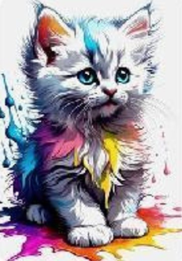 Norimpex teemantmaal Diamond Mosaic - Kotek valge