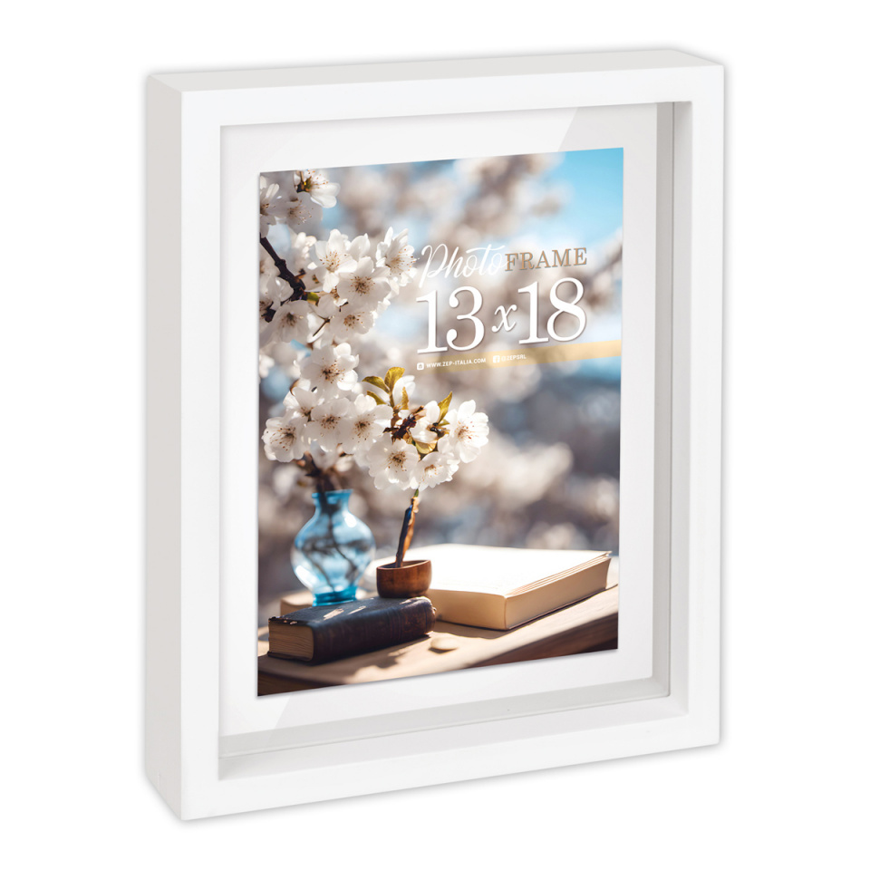 ZEP pildiraam Vittel valge, for 2 Fotos 13x18 cm, Vorder- + Rückseite best., Wooden Frame, puidust raamiga