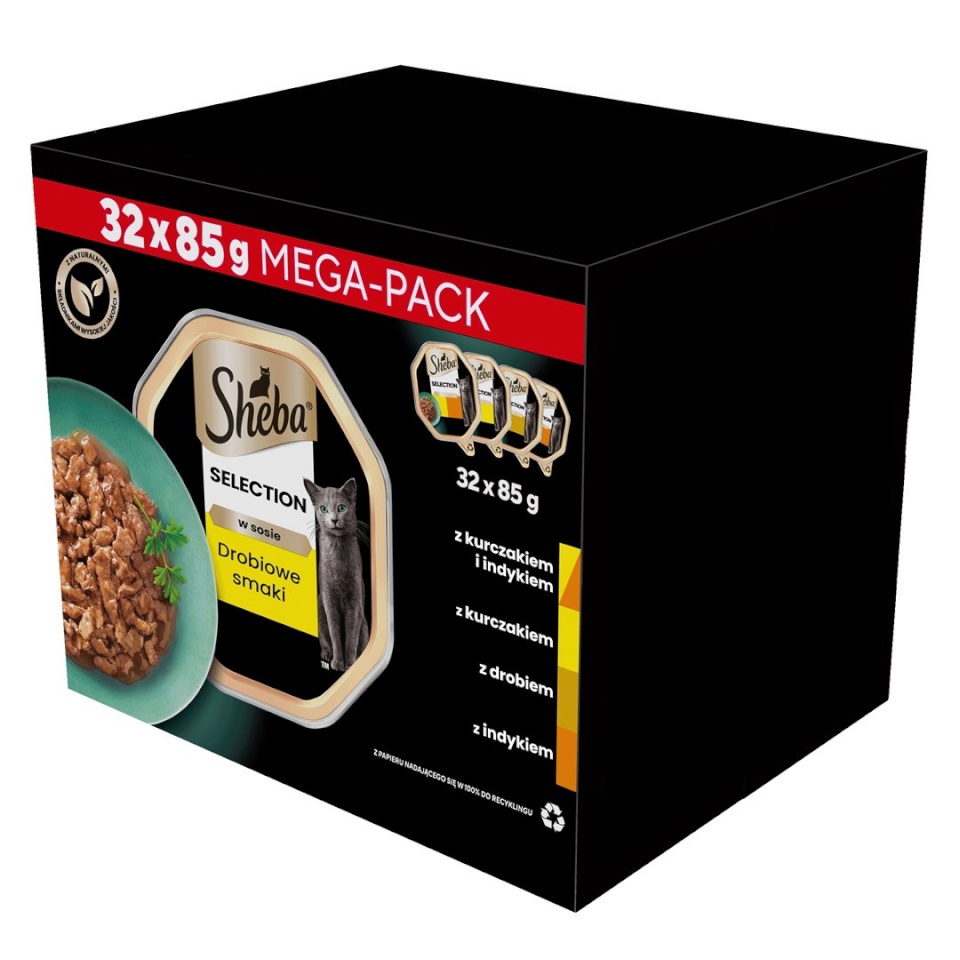 Sheba kassitoit tray Sauce poultry/Chicken/ Turkey - Wet Cat Food- 32x85 g