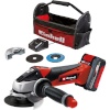 Einhell nurklihvija 4431134 Power X-Change Cordless Angle Grinder TC-AG 18/115 Li Kit, 18V, punane/must